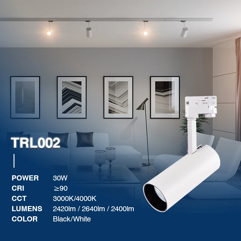 TRL002 30W 3000K 36° White spotlights with track-Track spotlights for shops--02