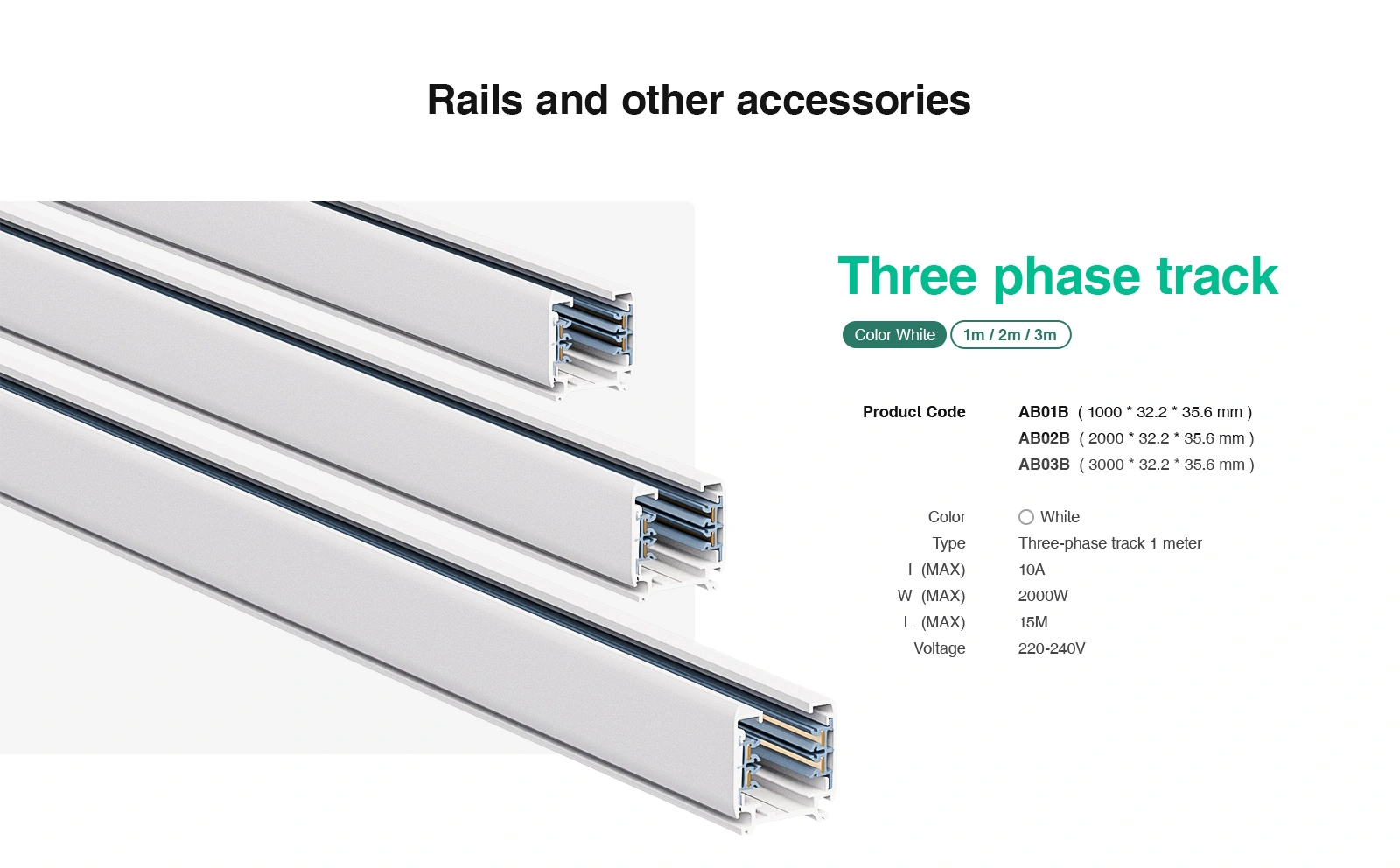 Binario Trifase 3000mm Nero 2000W TRA001-AB03N Kosoom-Accessori--02