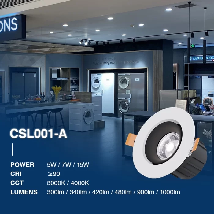 CSL001-A 5W 3000K 24° foro hole Φ55 faretti incasso led-5w-CSL001-A-02