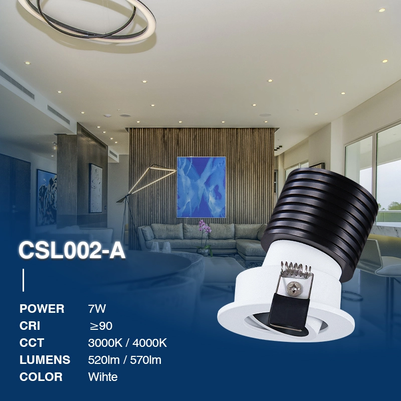 CSL002-A 7W 3000K 24° hole Φ45 recessed LED spotlight-Recessed LED spotlights para sa Opisina--02