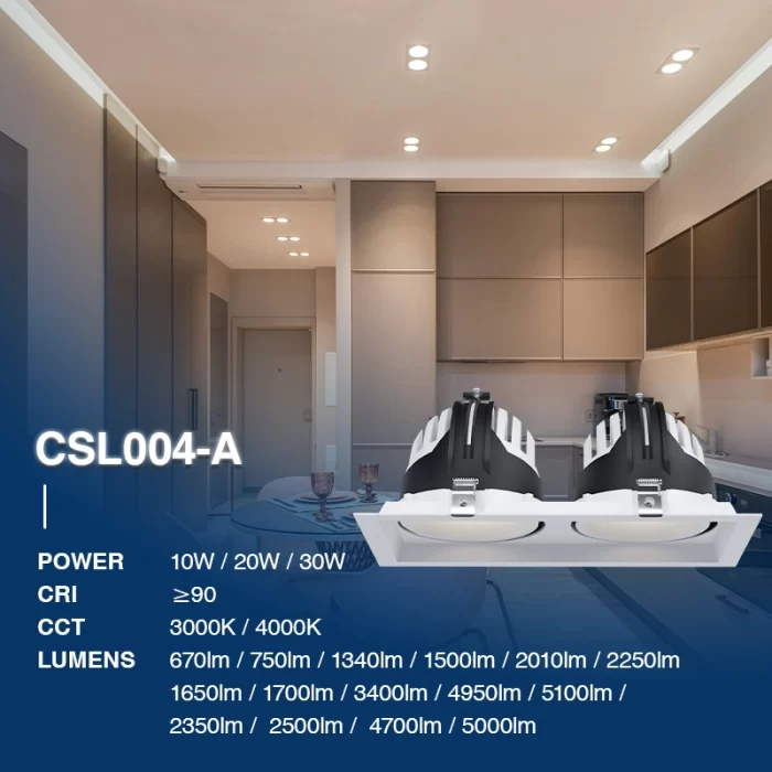 CSL004-A 30W 4000K 24° faretti da incasso design-Illuminazione LED per negozi--02