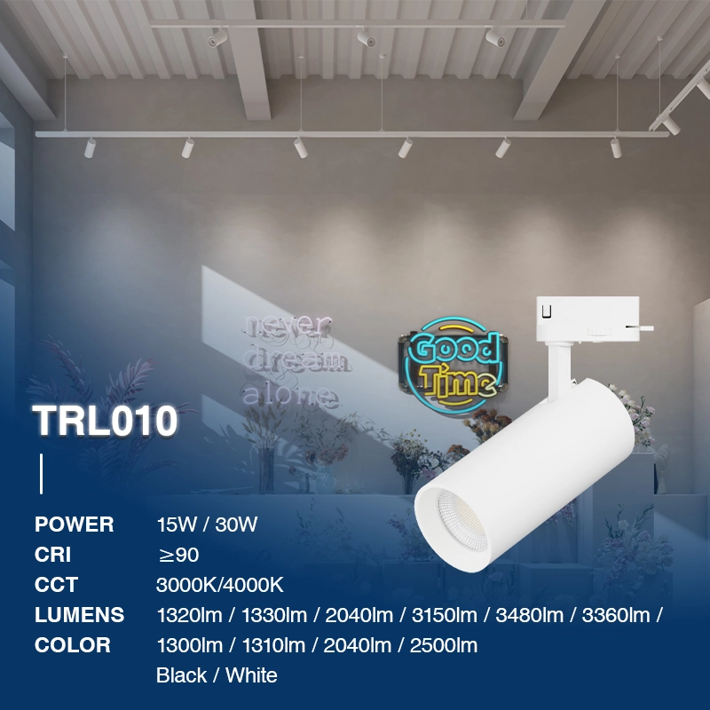 TRL010 30W 4000K 36° Refletores de trilho branco - Refletores de trilho para hotéis - 02B