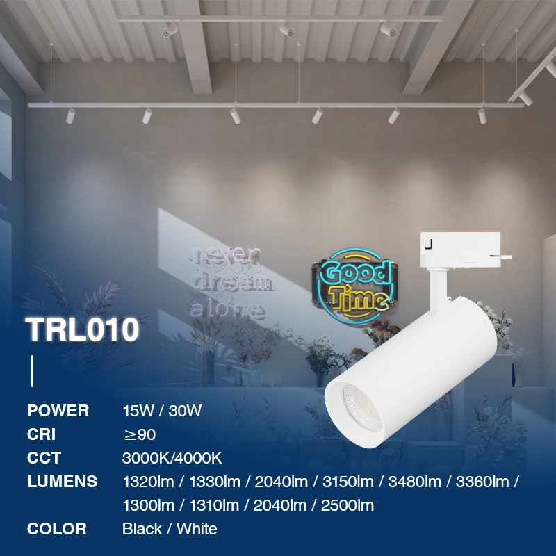 TRL010 30W 3000K 55° ವೈಟ್ ಟ್ರ್ಯಾಕ್ ಸ್ಪಾಟ್‌ಲೈಟ್‌ಗಳು-ಸೂಪರ್‌ಮಾರ್ಕೆಟ್ ಲೈಟಿಂಗ್--02B