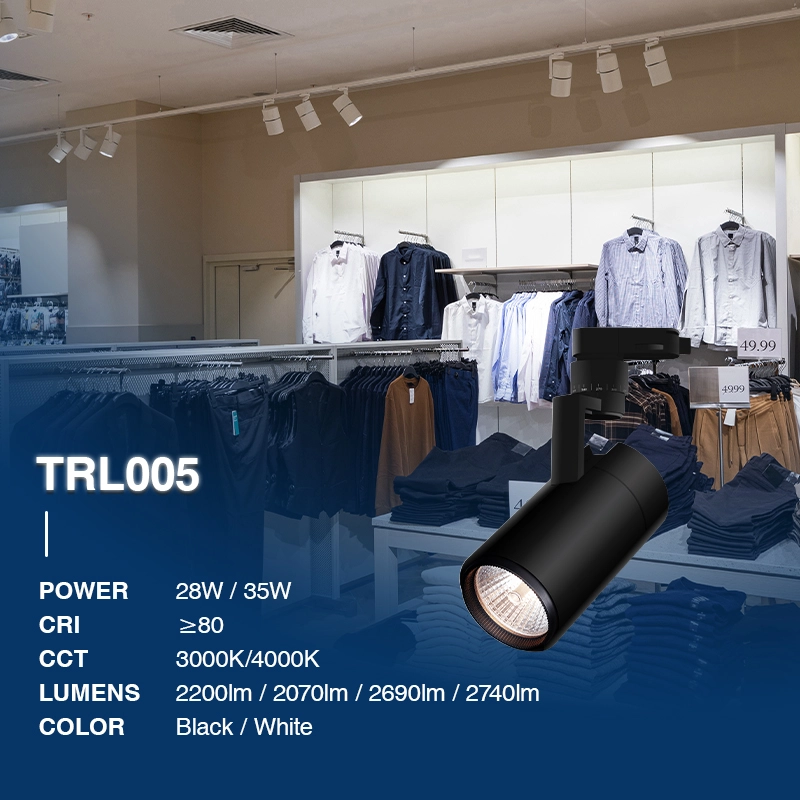 TRL005 35W 3000K 36° melna trase ar LED prožektoriem-LED lampas mājām--02N