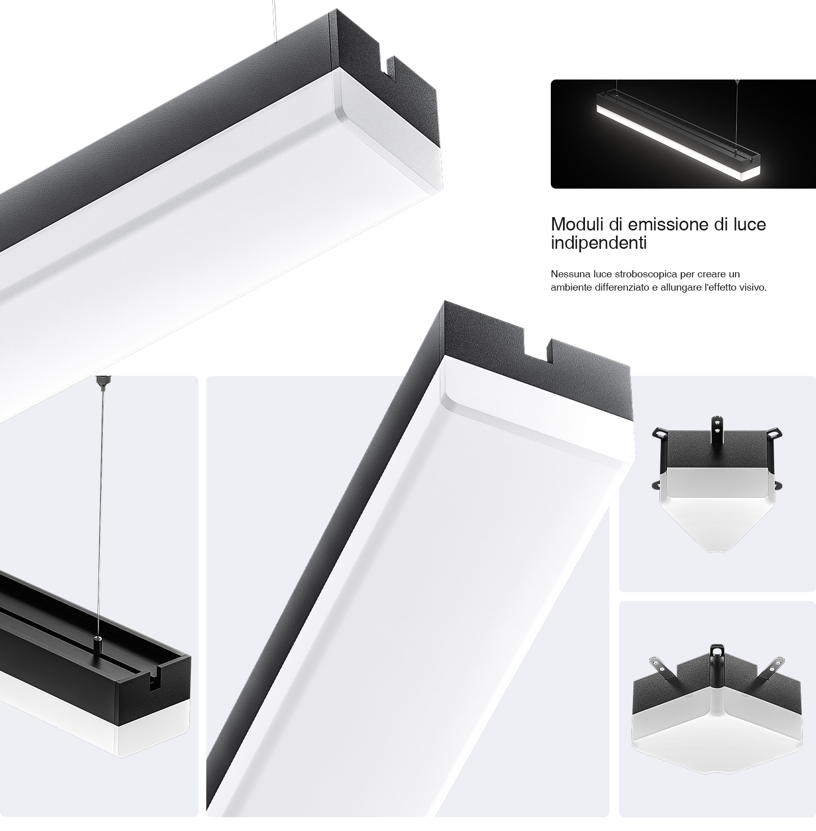Alta qualità L0304B modulo triangolo lineare luci a LED MLL003-A alta luminosità multifunzionale bianco 3W 4000k 280LM-Kosoom-Lampada Lineare LED--03
