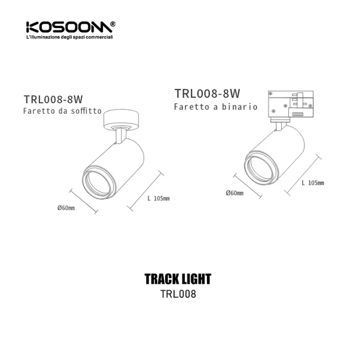 TRL008-8W-3000K-24°-Bianco Faretti a binario-Illuminazione di gallerie-i più venduti-03