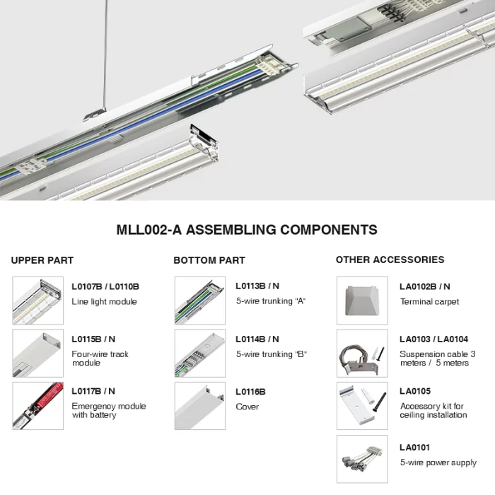 MLL002-A Filo sospensione 5Metri-Lampada Lineare LED--03