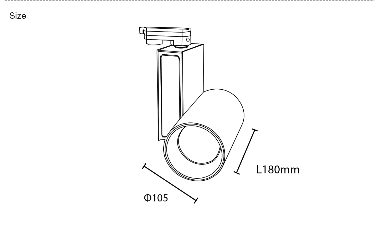 Faretto a binario a LED bianco 50W 3000K Faretto CRI≥90 3190LM Angolo del fascio luminoso 55˚ TRL004-T0401B-Kosoom-Faretti a Binario--03