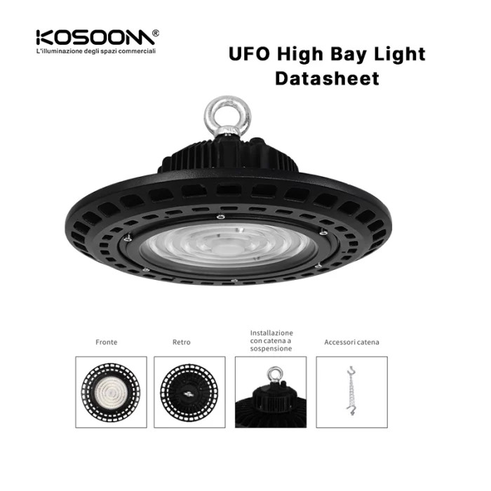 MLL011-C 150W 6000K 90° Nero UFO-Illuminazione del magazzino-MLL001-C-04