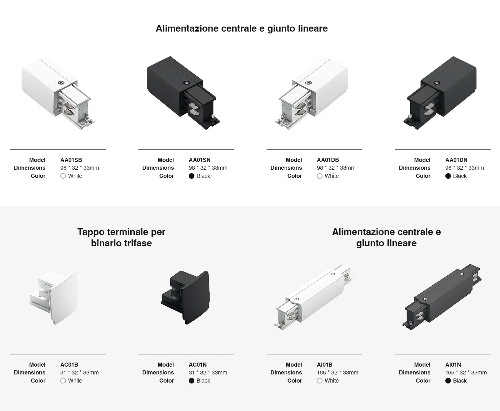 Binario Trifase 3000mm Nero 2000W TRA001-AB03N Kosoom-Accessori--04