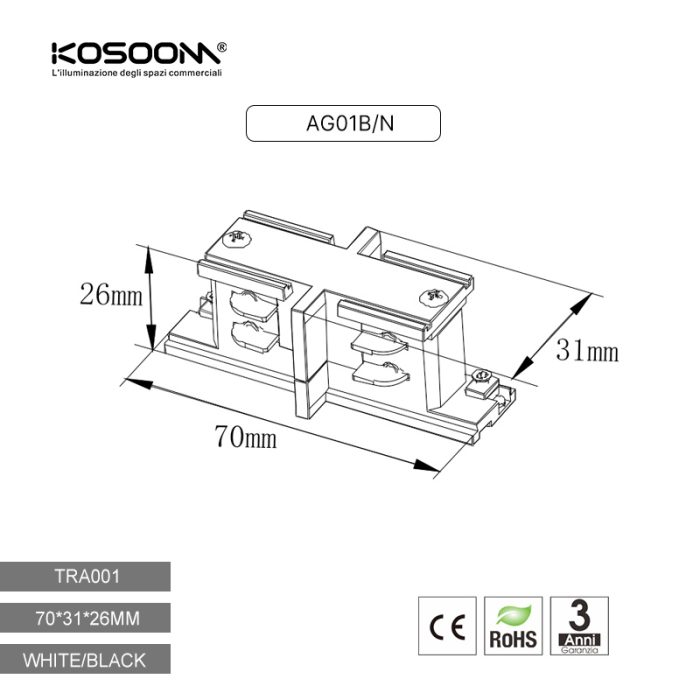 Giuntatrice lineare miniaturizzata quadrata a quattro fili TRA001-AG01B Kosoom-Binario quadrata e accessori--05 25