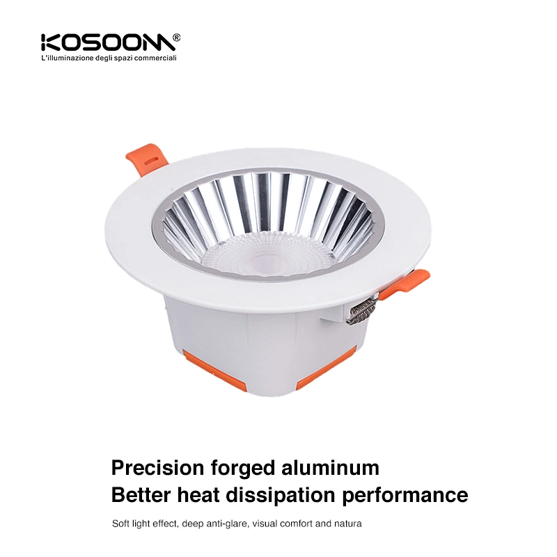 Faretto LED Da Incasso 7W 3000K Bianco Caldo - Confezione Da 6 Pezzi - CRI 90+, Antiriflesso, IP20, Foro 75mm