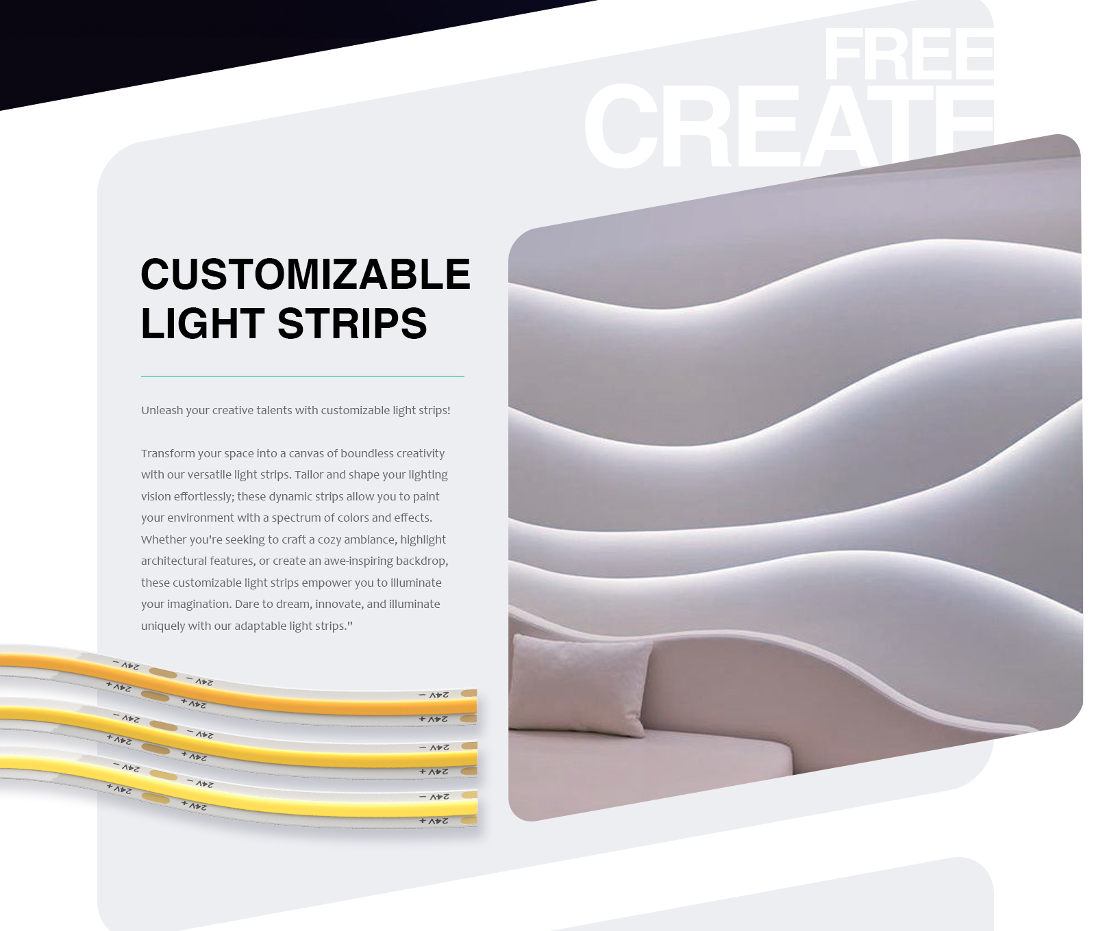 S0204 STL002 Direttamente Da Fabbrica LED Strip 3000K 1130LM/M Garanzia:3anni Kosoom-Strip LED Cartongesso--06