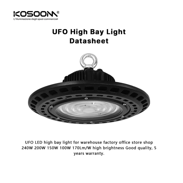 MLL011-C 200W 6000K 90° Nero UFO-Lampadari Industriali-MLL001-C-06