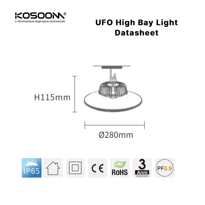 MLL011-C 200W 6000K 90° Nero UFO-Lampadari Industriali-MLL001-C-07