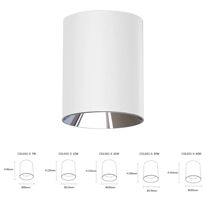 CDL001-S 40W 3000K 60° Bianco faretti a soffitto-Lampade Cucina--07