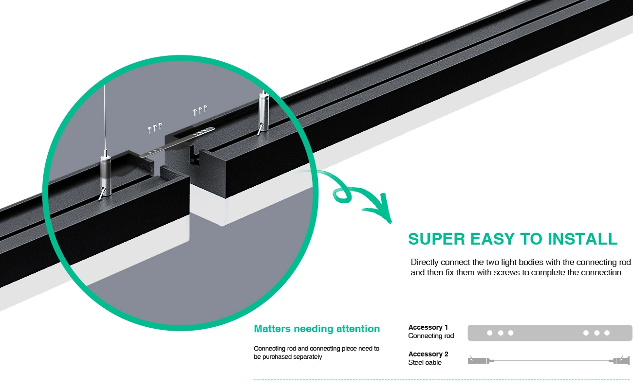 MLL003-A 50W 4000K 120° Nero lampadario sospensione-Illuminazione del magazzino--07