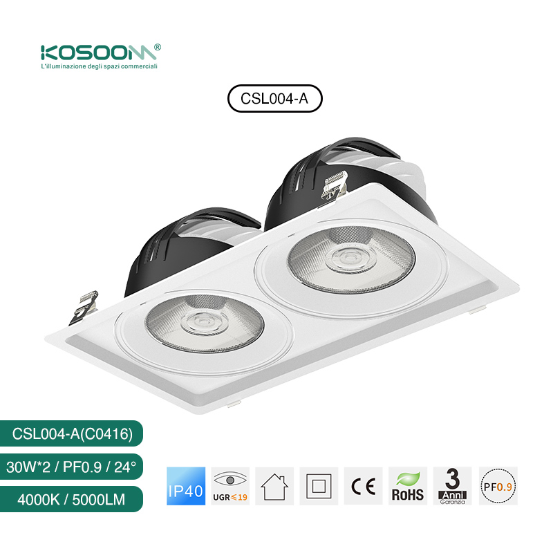 Downlight LED C0416 Acquista all'ingrosso 30W*2 4000K 5000LM CSL004-A Kosoom