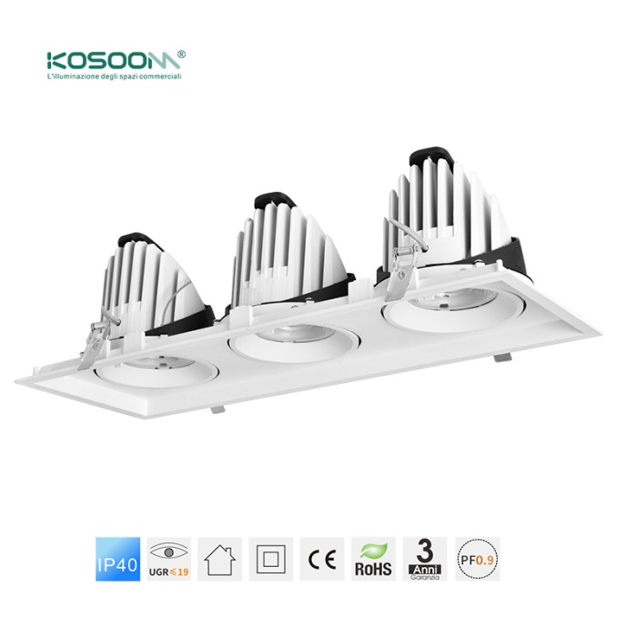 Fabbrica direttamente C0418 LED Downlights 30W*3 4000K 7500LM CSL004-A Kosoom-Faretti da Incasso