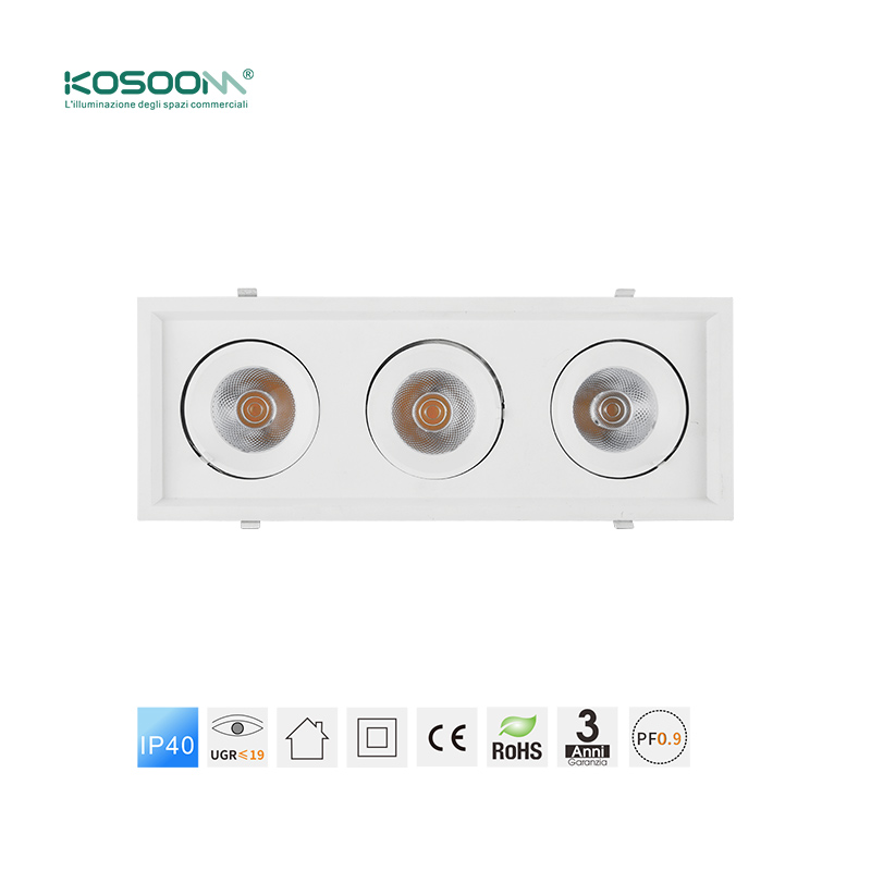 Fabbrica direttamente C0418 LED Downlights 30W*3 4000K 7500LM CSL004-A Kosoom-Faretti da Incasso