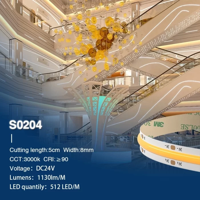 STL002 11W 3000K 180° Striscia luminosa a LED COB-Striscia LED Da Incasso-STL002-1S0204