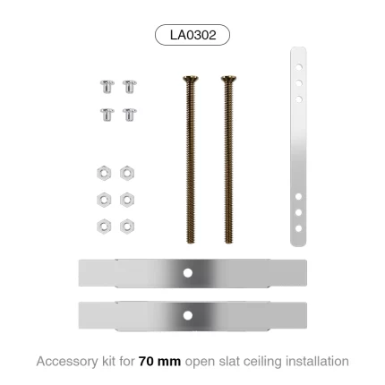 Kit di accessori per l'installazione del soffitto a doghe aperte da 70 mm di alta qualità per luci lineari a soffitto a LED MLL003-A LA0302-Kosoom-Accessori--LA0302