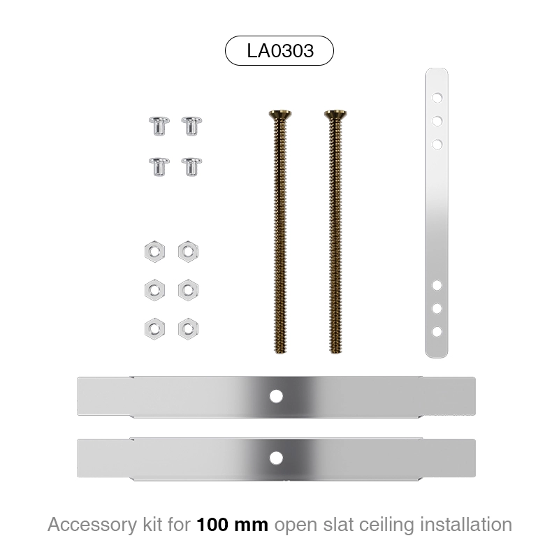 Kit di accessori per l'installazione del soffitto a doghe aperte da 100 mm di alta qualità per luci lineari a soffitto a LED MLL003-A LA0303-Kosoom-Accessori--LA0303