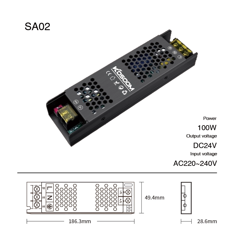 100w hêza 24W hêza we ji bo cîhazên we 02V voltaja we - SA004 STLXNUMX-Kosoom-Pêkanîna hêza LED--SA02