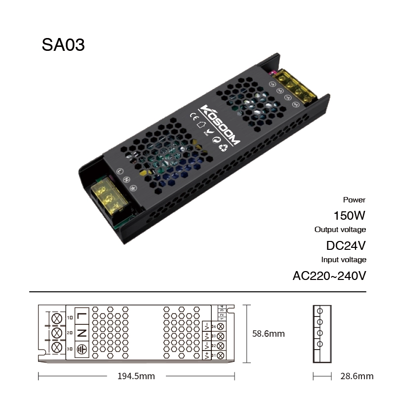 ספק כוח 100W ביצועים גבוהים עבור המכשירים שלך 24V VOLTAGE - SA02 STL004-Kosoom-שנאי 24V--SA03