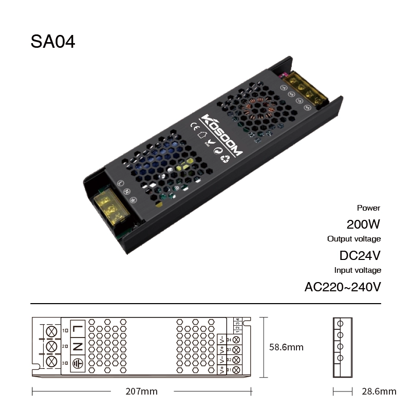 Hege prestaasjes 100W Netzteil foar jo apparaten 24V VOLTAGE - SA02 STL004-Kosoom-24V transformator--SA04