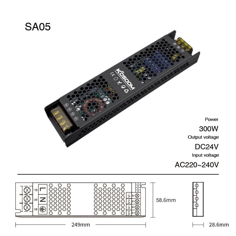 Hoë werkverrigting 100W kragtoevoer vir jou toestelle 24V SPANNING - SA02 STL004-Kosoom-24V transformator--SA05