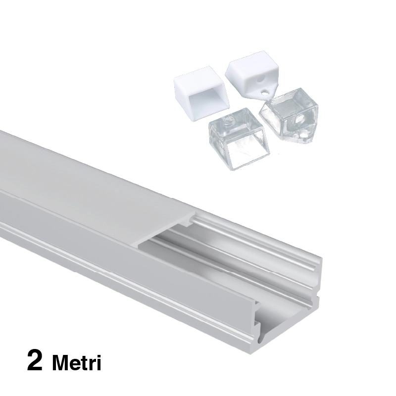 Kompakts LED profils ar vākiem un vāciņiem L2000x13.2x7mm SP05-LED veikala apgaismojums--SP05