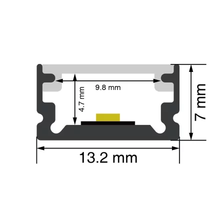 Profilo LED Compatto con Coperture e Tappi  L2000x13.2x7mm SP05-Profili LED--SP05