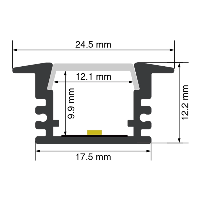 Robusto de Perfis para Luzes LED L2000x15.1x15.1mm SP07-LED Perfis--SP07