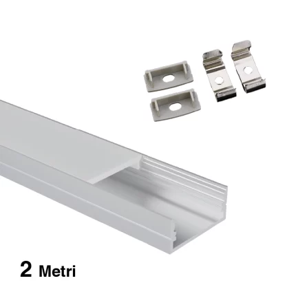 Kit Completo Profilo Luce LED L2000x23.5x9.8mm SP12-Profili LED--SP12