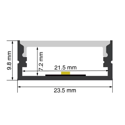 Kit Completo Profilo Luce LED L2000x23.5x9.8mm SP12-Profilo Alluminio Led--SP12