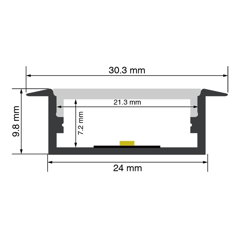 एलईडी प्रोफाइल L2000x30.3x9.8mm SP13-एलईडी एल्यूमिनियम प्रोफाइल--SP13