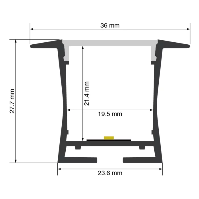 Profili LED L2000x36x27.6mm SP21-Profilo LED Soffitto--SP21