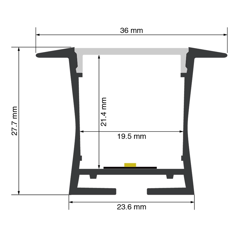 एलईडी प्रोफाइल L2000x36x27.6mm SP21-LED सीलिंग प्रोफाइल--SP21