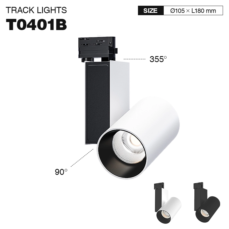 TRL004-50W-3000K-55°-Nero Faretti binario-Illuminazione per gioielli--T0401B