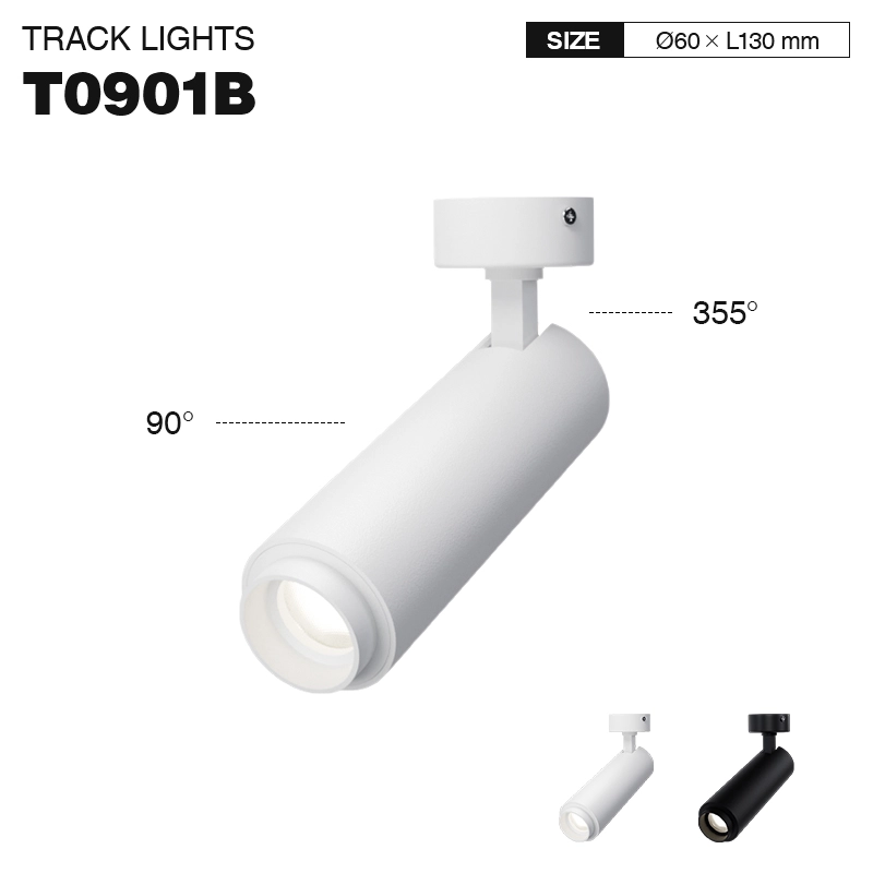 TRL009-12W-3000K-24°-Fehér sín LED-es spotlámpákkal-Süllyesztett sín spotlámpákhoz--T0901B