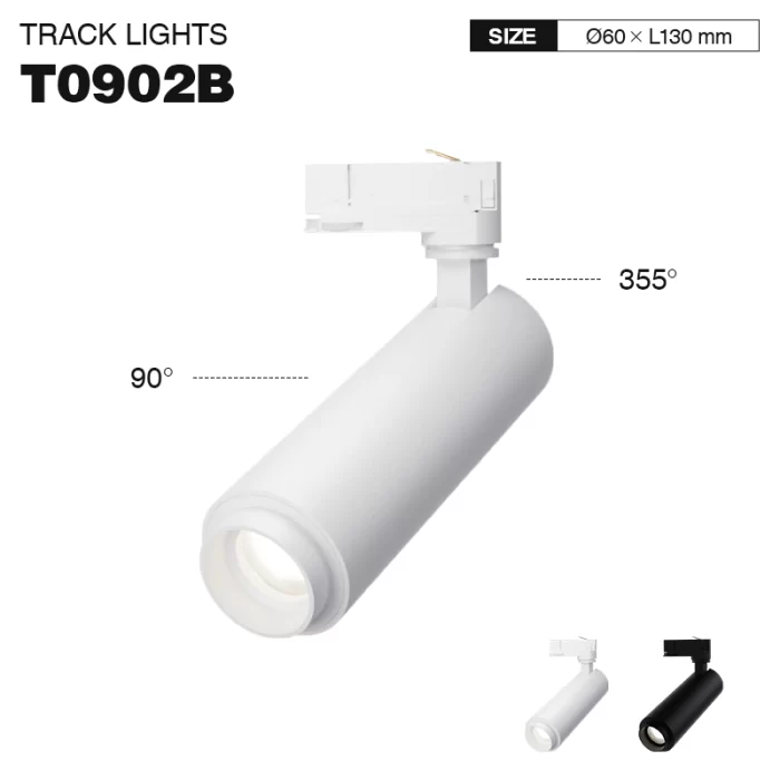 TRL009-12W-3000K-24°-Bianco Faretti con binario-Faretti Corridoio--T0902B