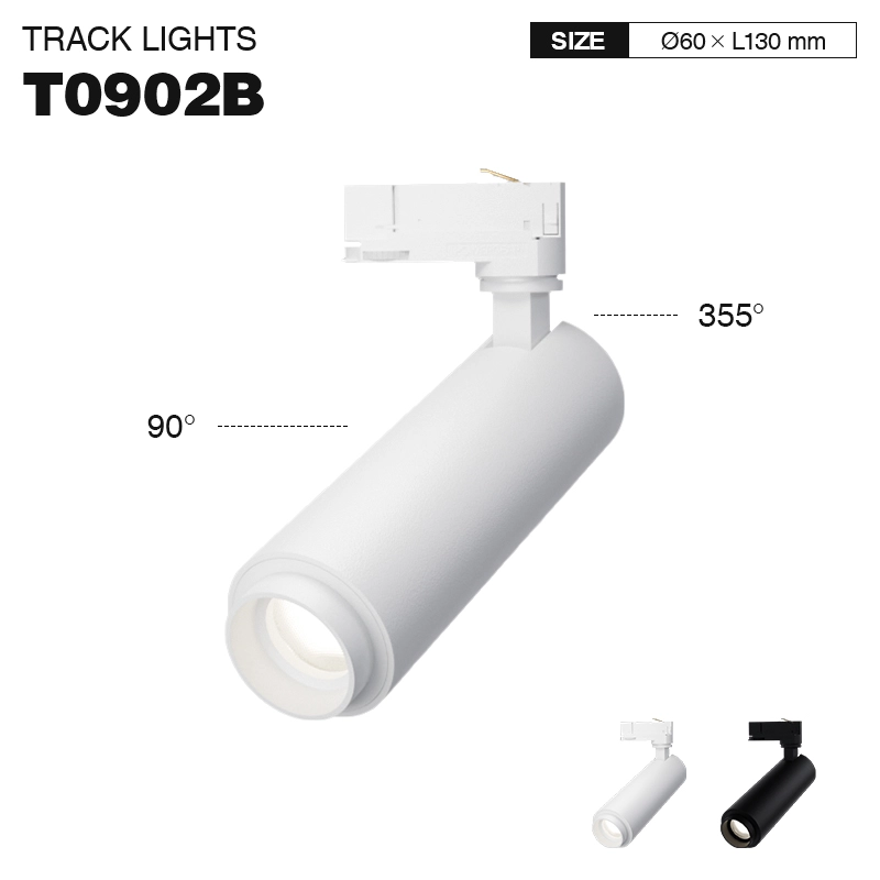 TRL009-12W-3000K-24°-Refletores brancos com trilhos-Refletores de corredor--T0902B