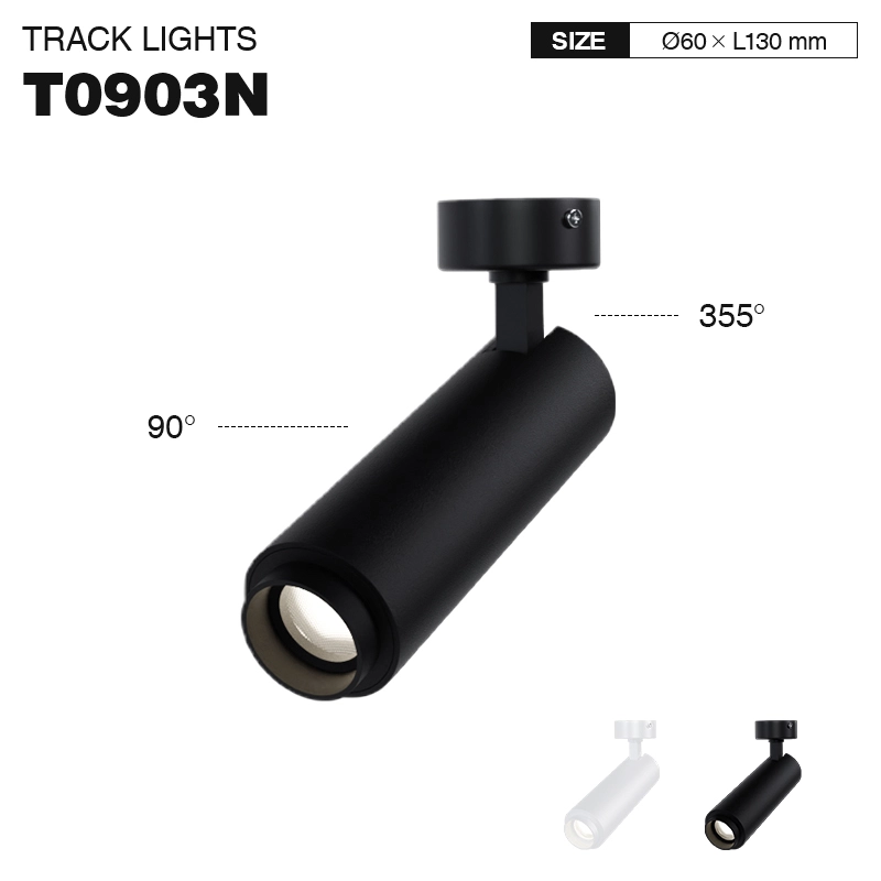 TRL009-12W-4000K-24°-Via de focus LED negre-Via de focus de suspensió--T0903N