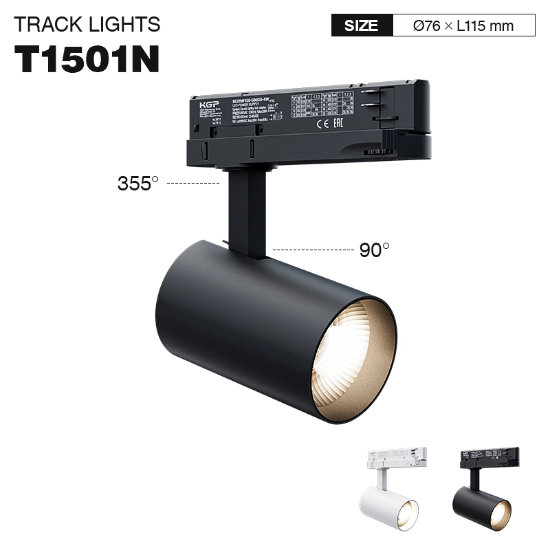 TRL004-50W-3000K-55°-Swarte Spoarspots-LED-ljocht 3000K--T1501N