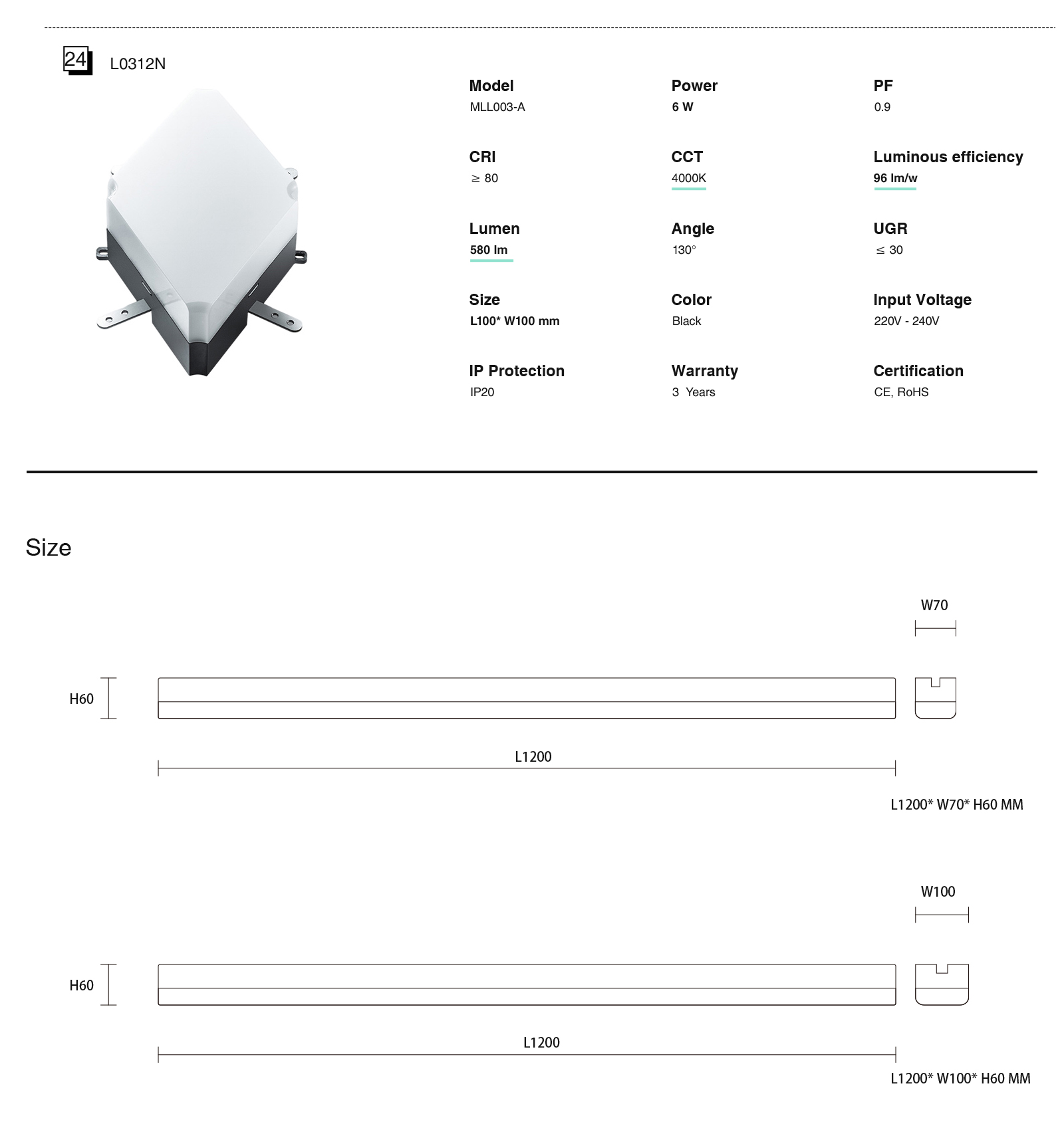 Alta qualità L0304B modulo triangolo lineare luci a LED MLL003-A alta luminosità multifunzionale bianco 3W 4000k 280LM-Kosoom-Lampada Lineare Led Incasso--standard book7