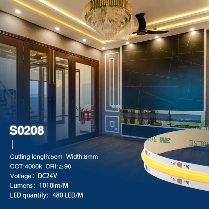 STL002 11W 4000K 140° Striscia luminosa COB LED-Striscia LED Adesive--1S0208