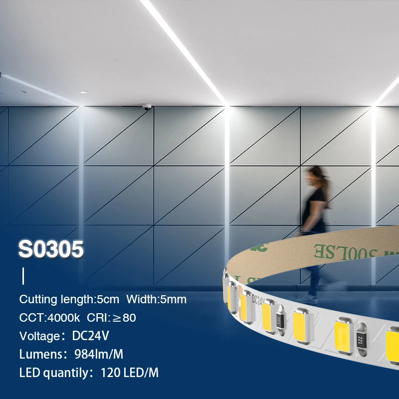 SMD 2835 4000K Ra80 IP20  8W/m 120LEDS/m Strip LED-Striscia LED Dimmerabile--S0305