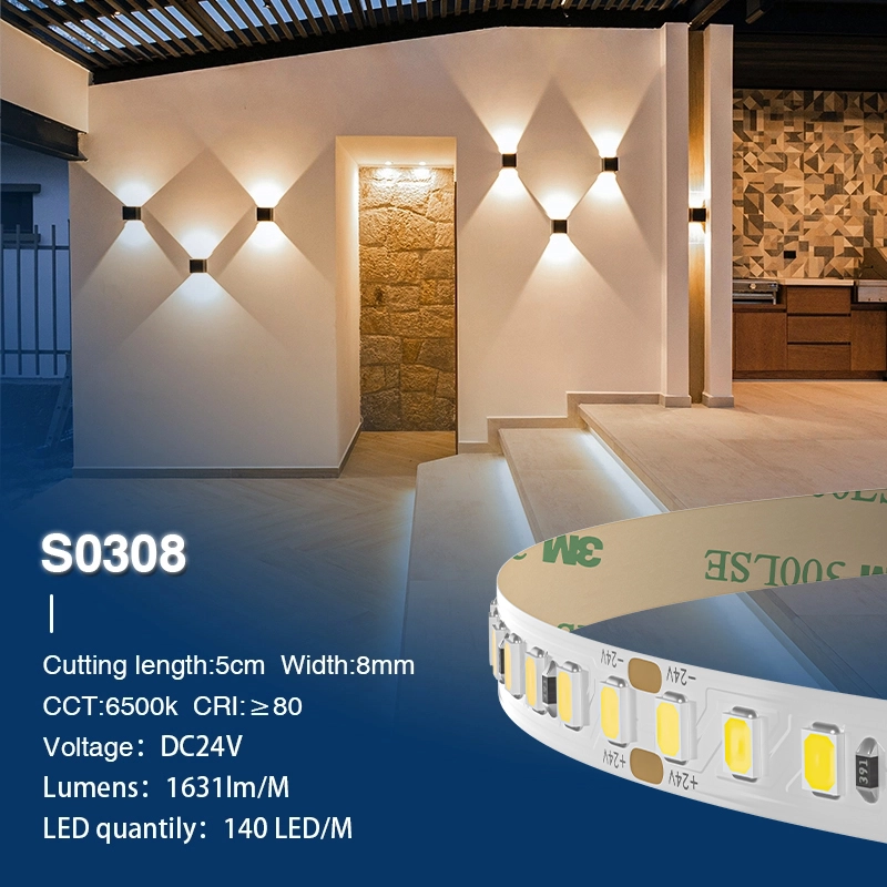 SMD 2835 6500K Ra80 IP20 12W/m 140LEDs/m SMD Strisce LED-Illuminazione delle insegne luminose--S0308