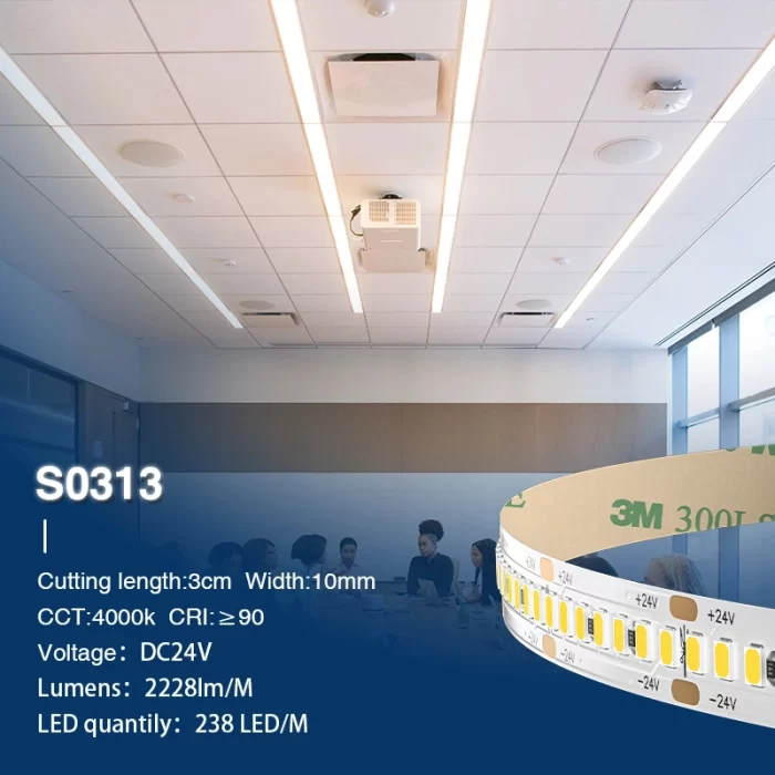 SMD 2835 4000K Ra90 IP20 20W/m 238LEDs/m Strisce LED Top-Illuminazione delle scale--S0313